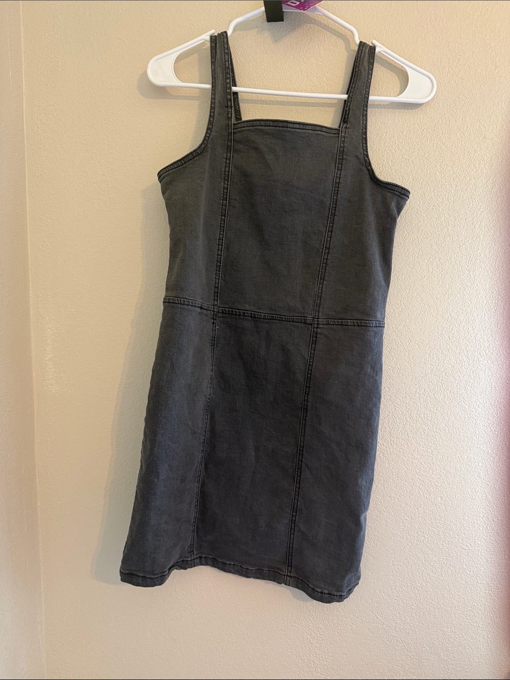 27. Charcoal Black Square-Neck Tank Dress - Girls